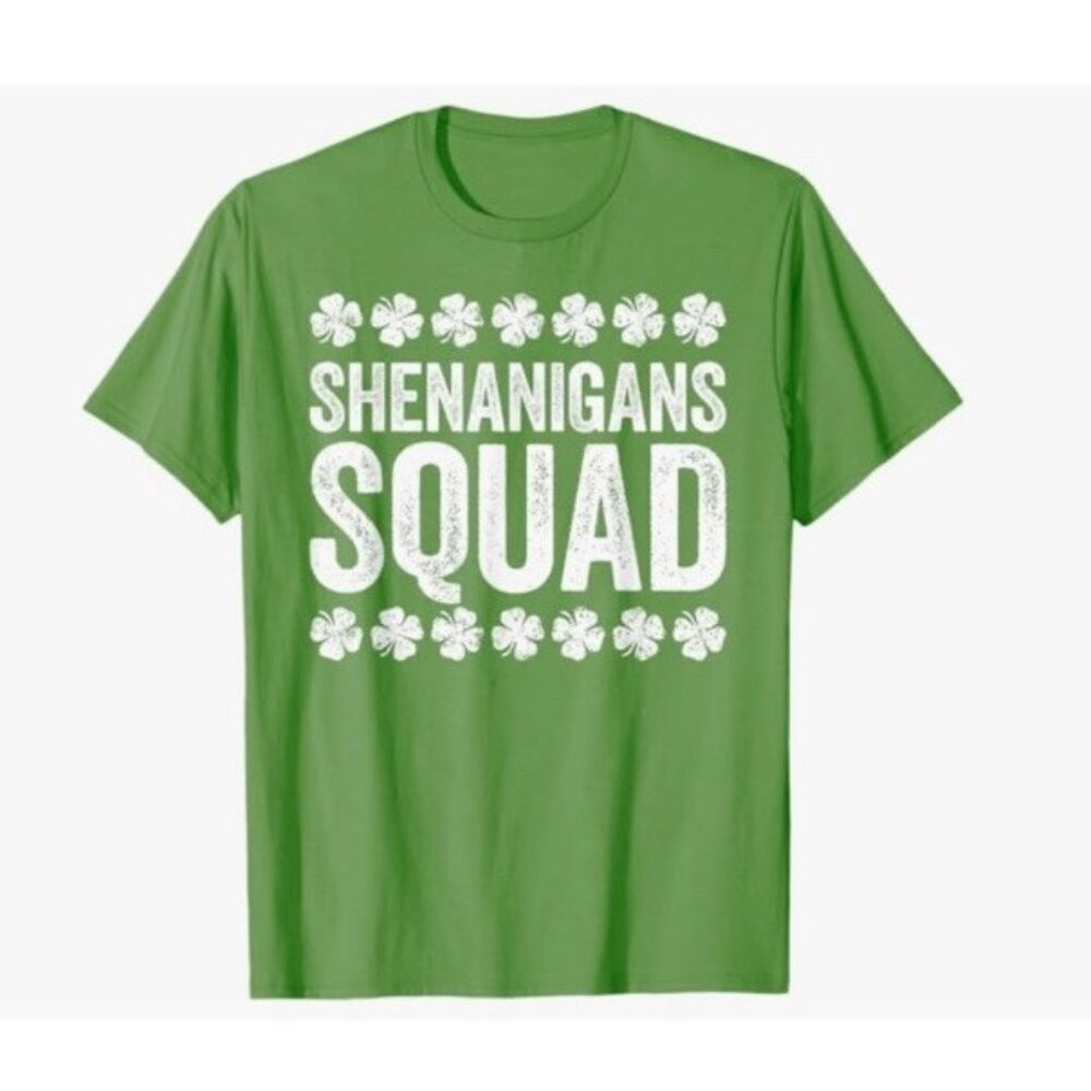 Shenanigans Squad T-Shirt Kids Size 7-8 Irish Green St Patricks Day Tee